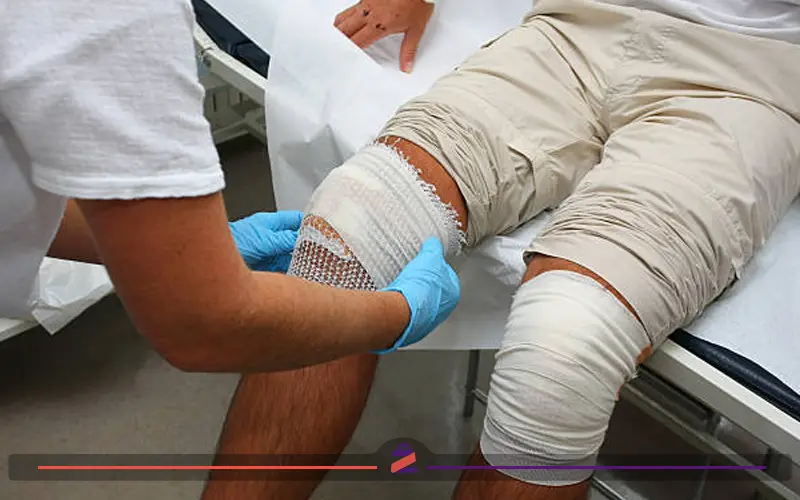 بستن محل عفونت مفصل زانو 